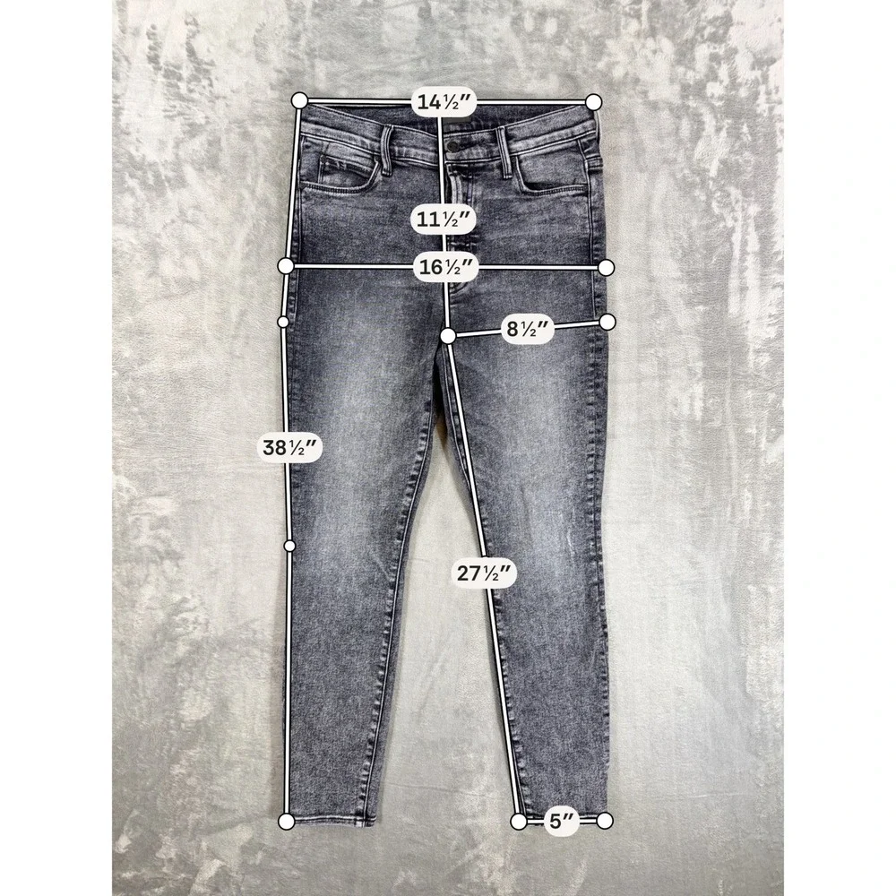 MOTHER The Stunner Skinny Jeans Women's Size 28 Gray Train Stops Denim‎